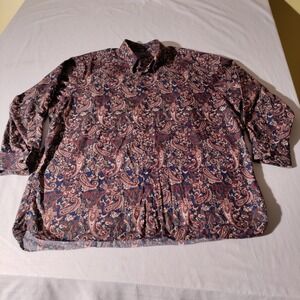Paul Frederick size 17 1/2 32-33 long‎ staple cotton shirt paisley print